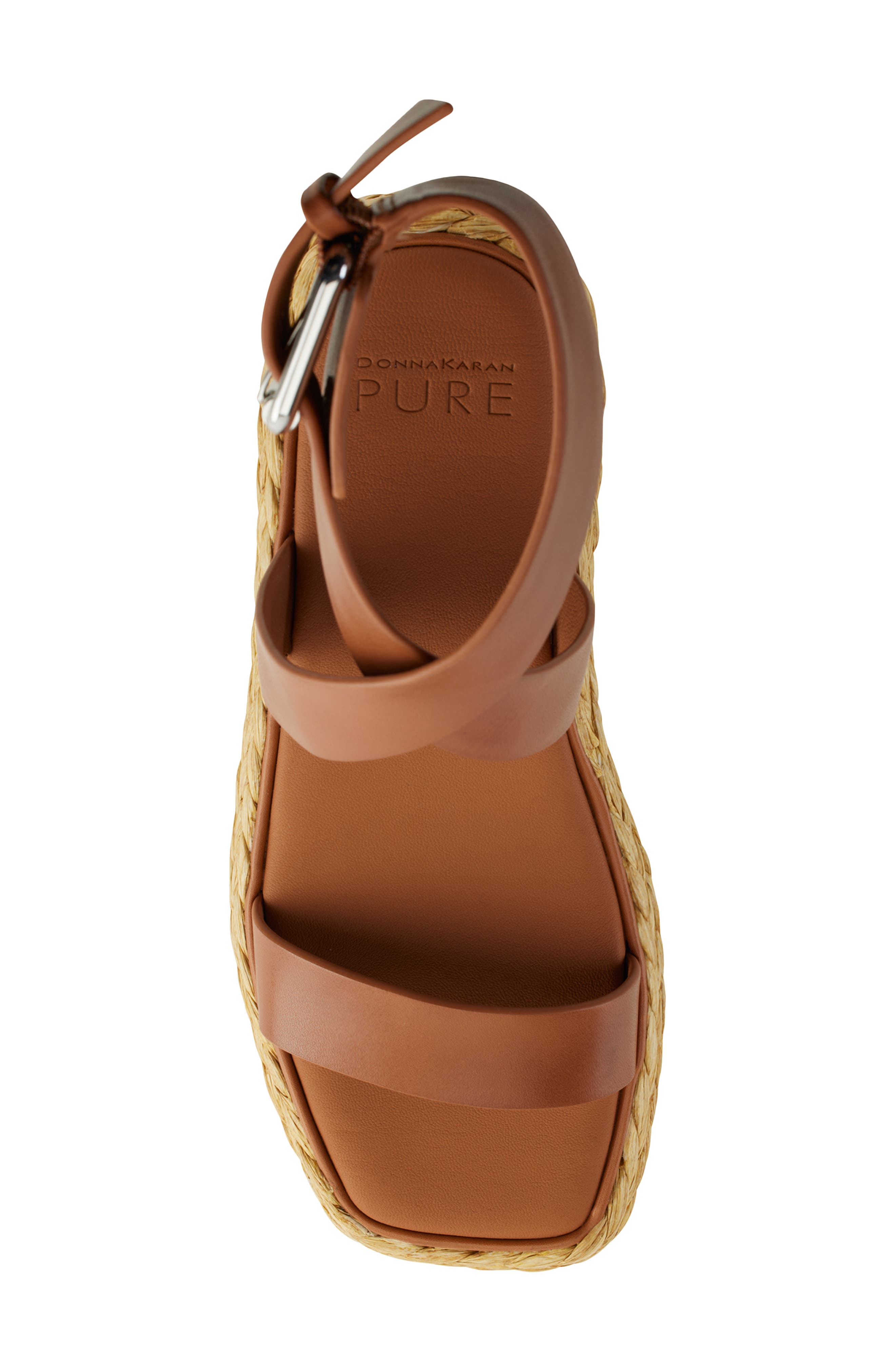 Lolah Ankle Strap Raffia Platform Sandal, Alternate, color, COGNAC