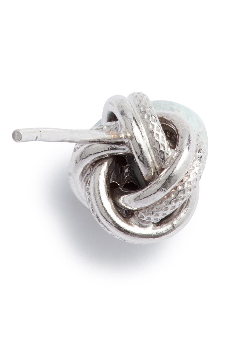 14K Gold Knot Stud Earrings, Alternate, color, 14KW