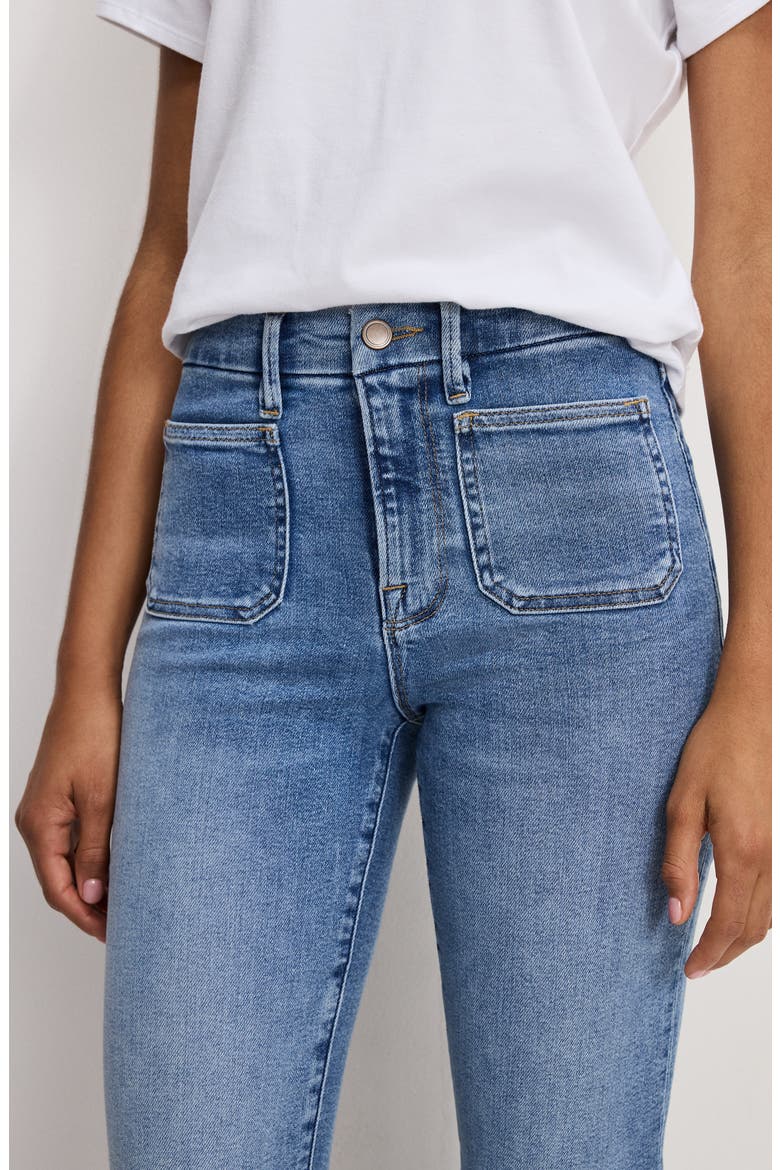 Good Legs Patch Pocket High Waist Flare Jeans, Alternate, color, INDIGO1149