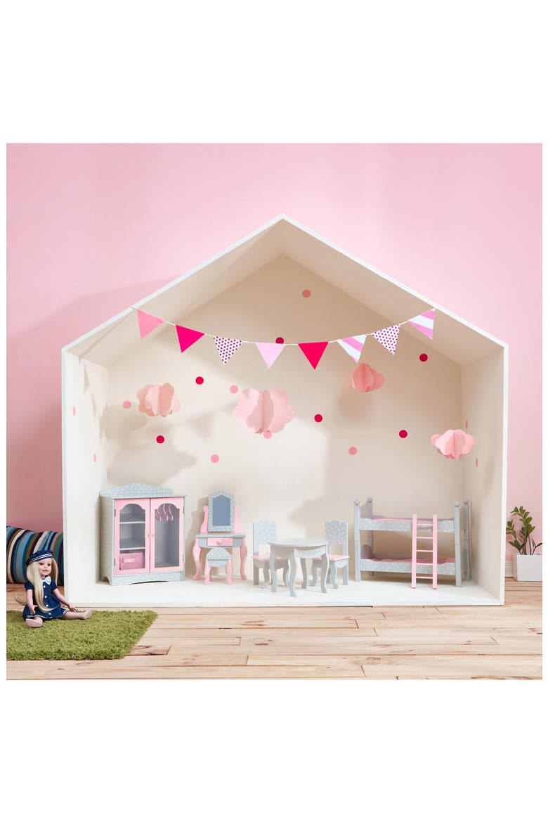 Olivia's Little World Doll Polka Dot Double Bunk Bed, Alternate, color, GRAY