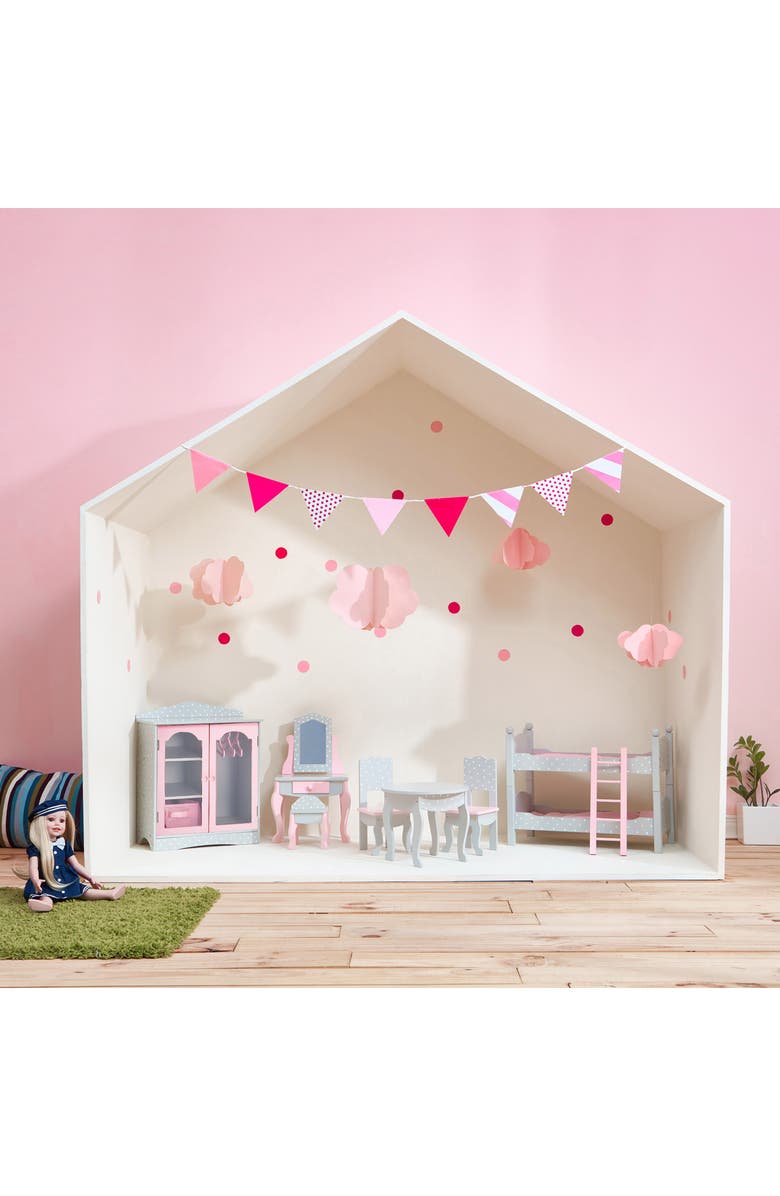 Teamson Kids Olivia's Little World Doll Polka Dot Double Bunk Bed, Alternate, color, Gray