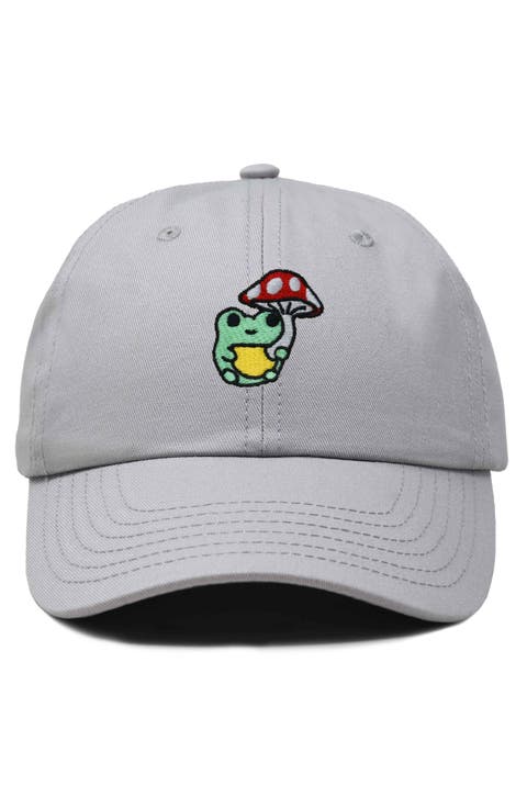 Mushroom Frog Embroidered Hat