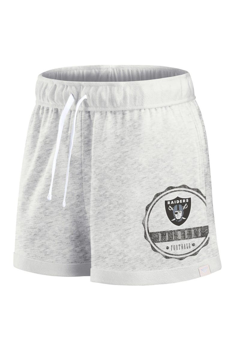 Women's Fanatics Branded Oatmeal Las Vegas Raiders Vintage Badge Shorts, Alternate, color, Oatmeal