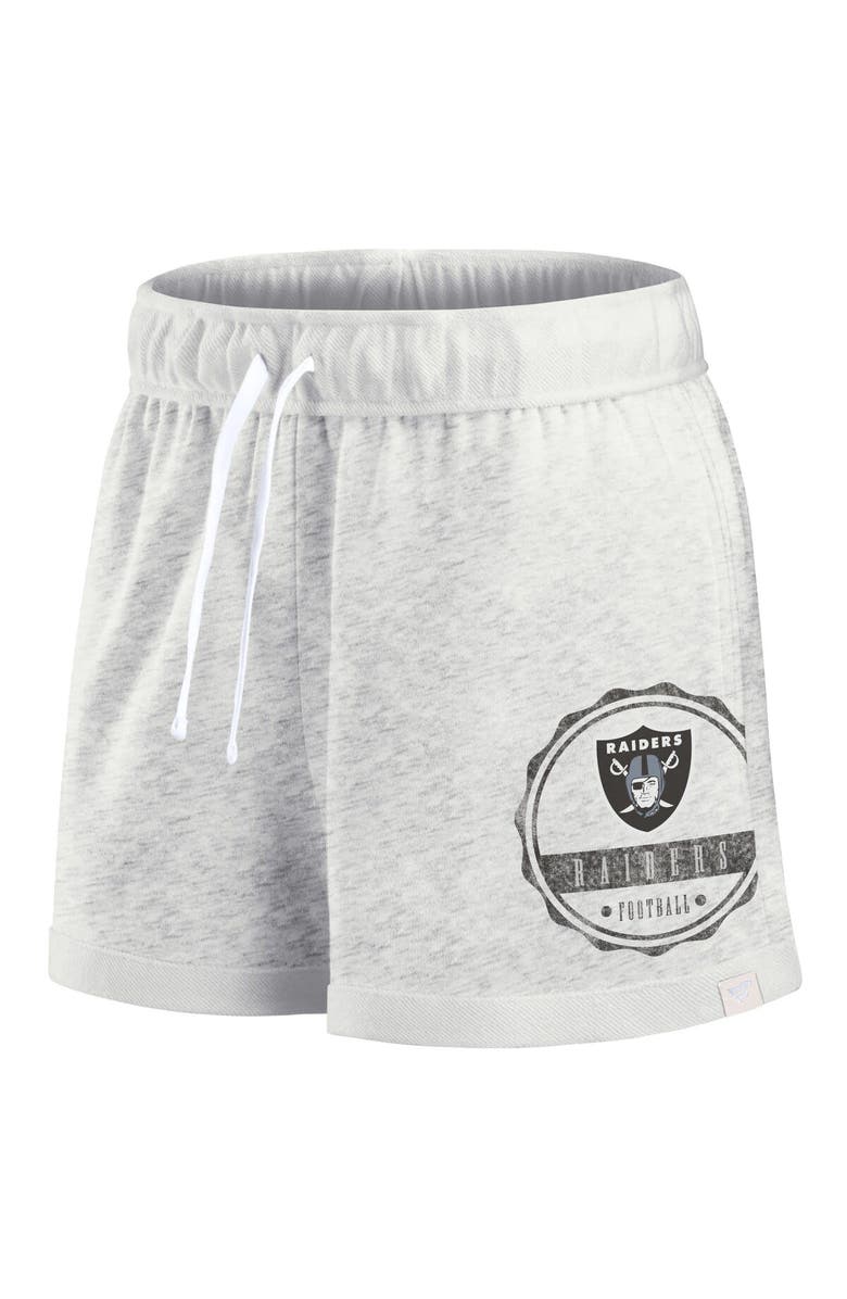 FANATICS Women's Fanatics Branded Oatmeal Las Vegas Raiders Vintage Badge Shorts, Alternate, color, Oatmeal