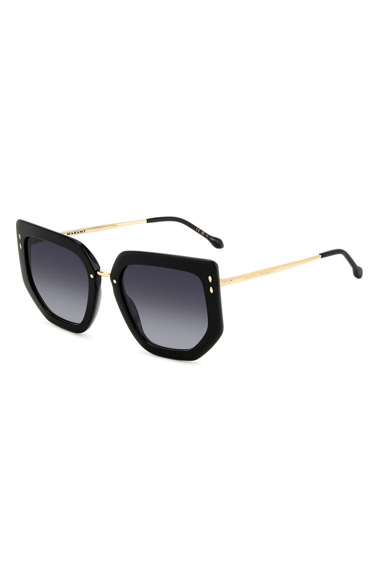 Isabel Marant 55mm Gradient Cat Eye Sunglasses, Alternate, color, Black Gold/ Grey Shaded