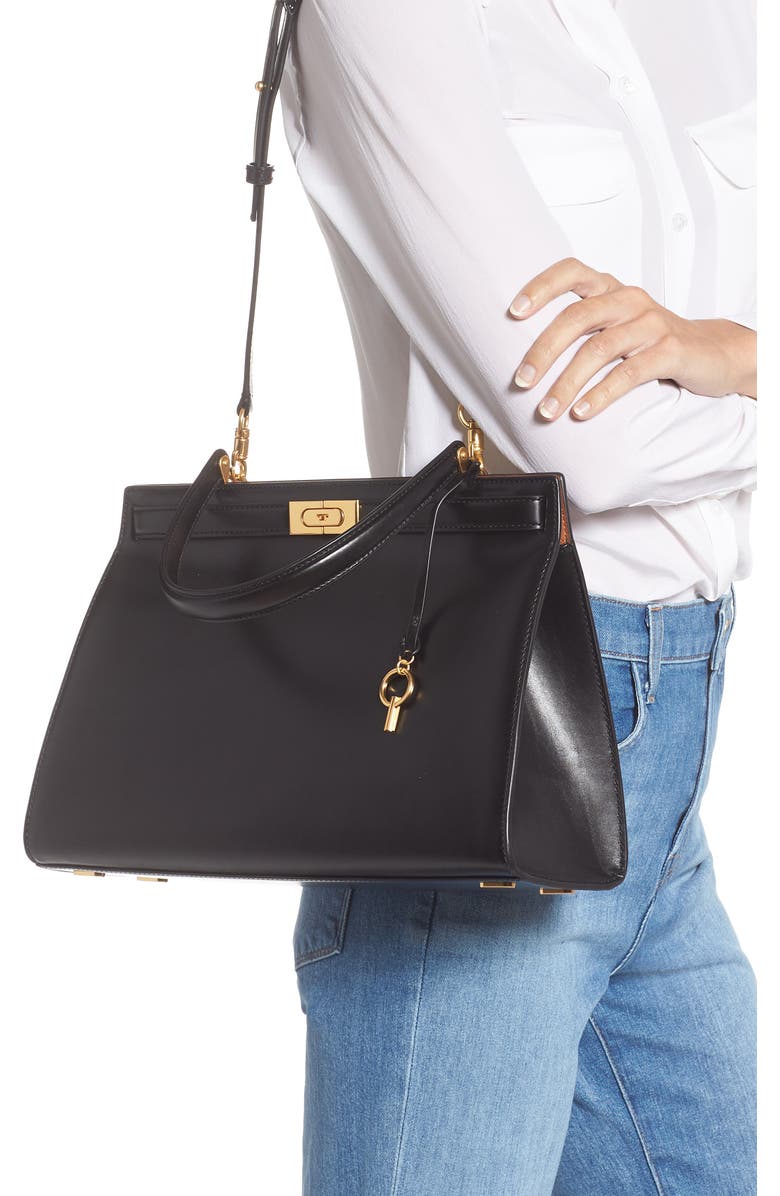 Tory Burch Large Lee Radziwill Leather Bag, Alternate, color,