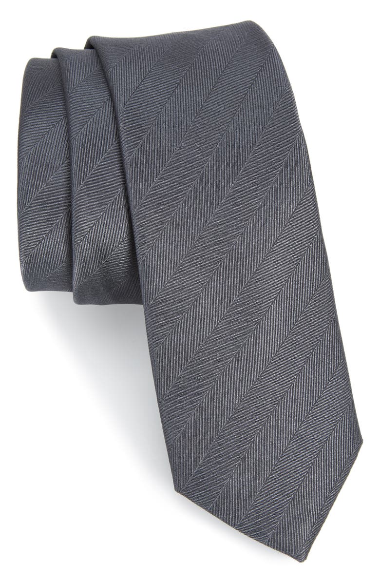 The Tie Bar Herringbone Vow Silk Tie, Main, color,