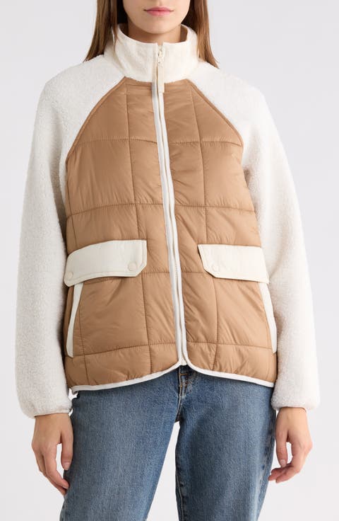 Mixed Media High Pile Fleece Jacket