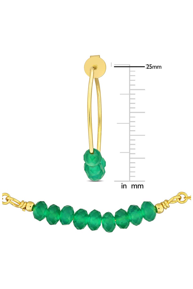 Green Onyx Beaded Hoop Earrings, Bracelet & Necklace Set, Alternate, color, GREEN