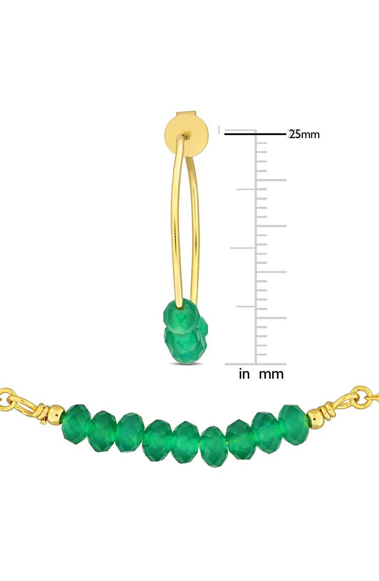 DELMAR Green Onyx Beaded Hoop Earrings, Bracelet & Necklace Set, Alternate, color, Green