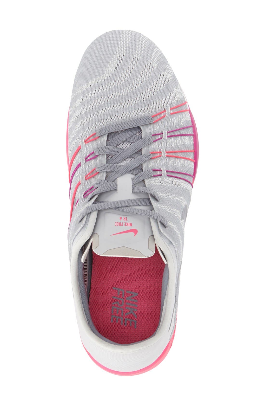 Free TR Fit 6 Training Shoe, Alternate, color, WOLF GREY/ PINK