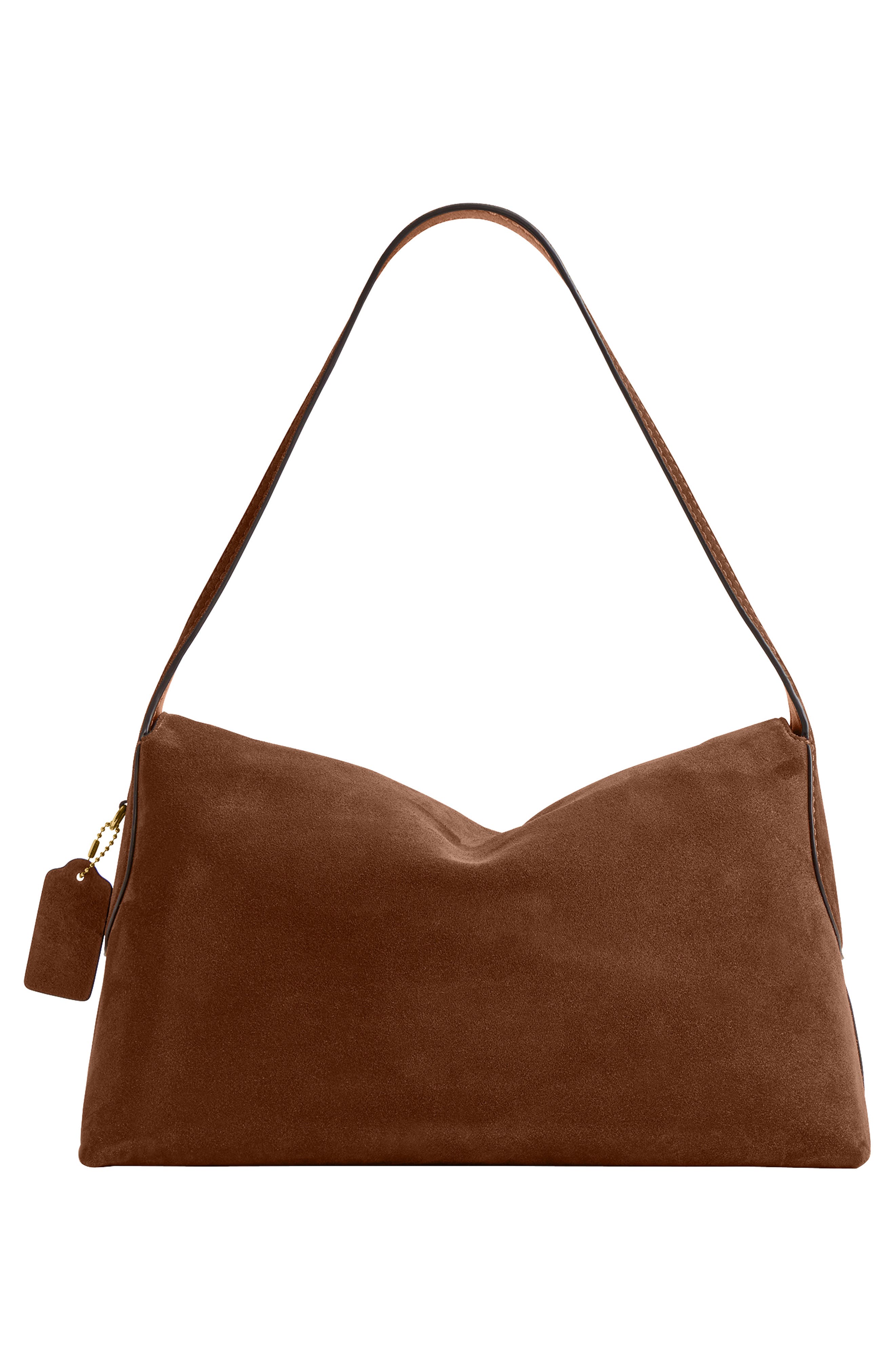 COACH Chelsea 36 Suede Shoulder Bag, Alternate, color, Warm Brown