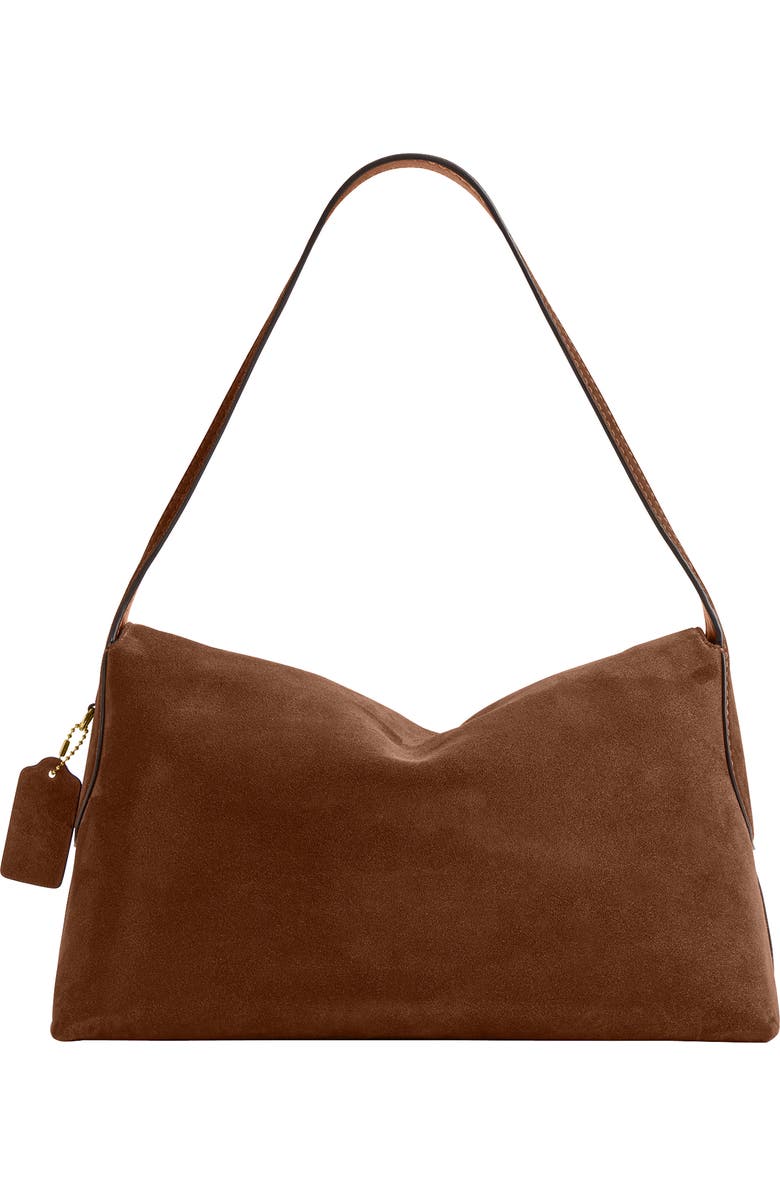 COACH Chelsea 36 Suede Shoulder Bag, Alternate, color, Warm Brown