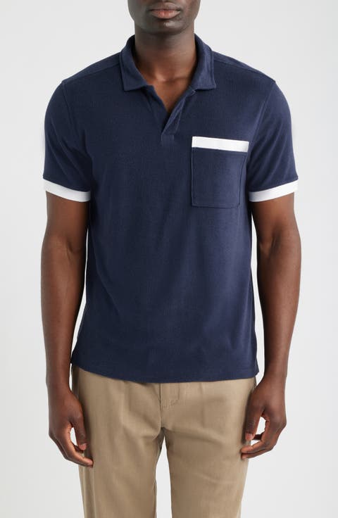 Johnny Collar Terry Cloth Pocket Polo