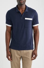 Mack Weldon Johnny Collar Terry Cloth Pocket Polo