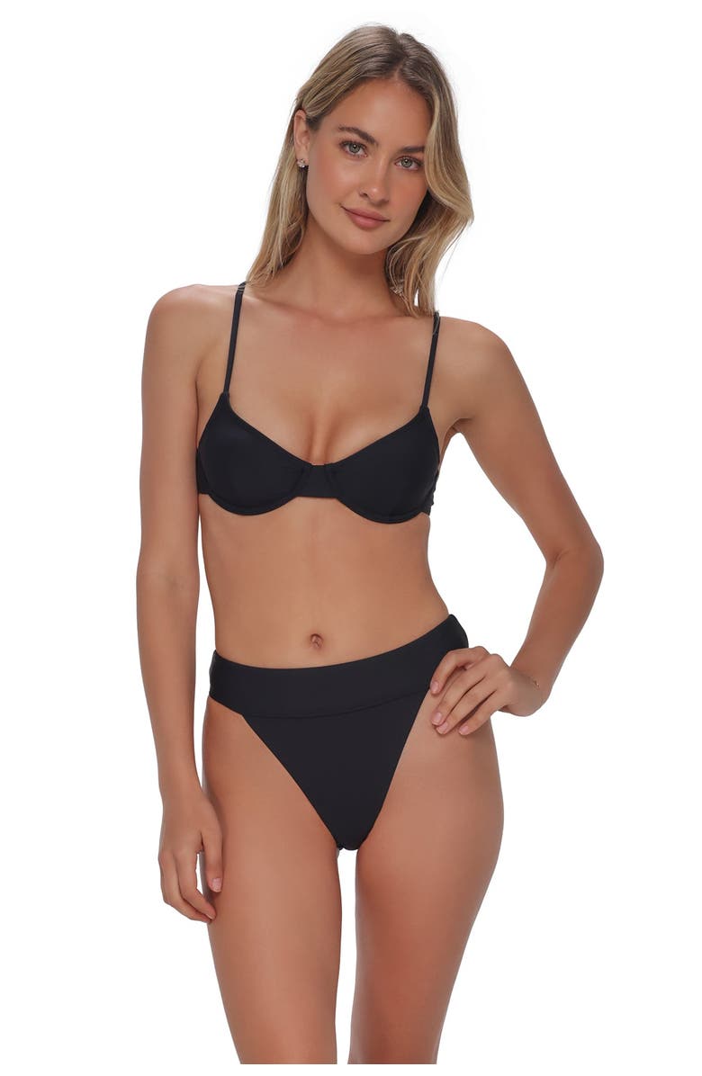 Swim Systems Byron High Waist Bikini Swim Bottoms, Alternate, color, Black
