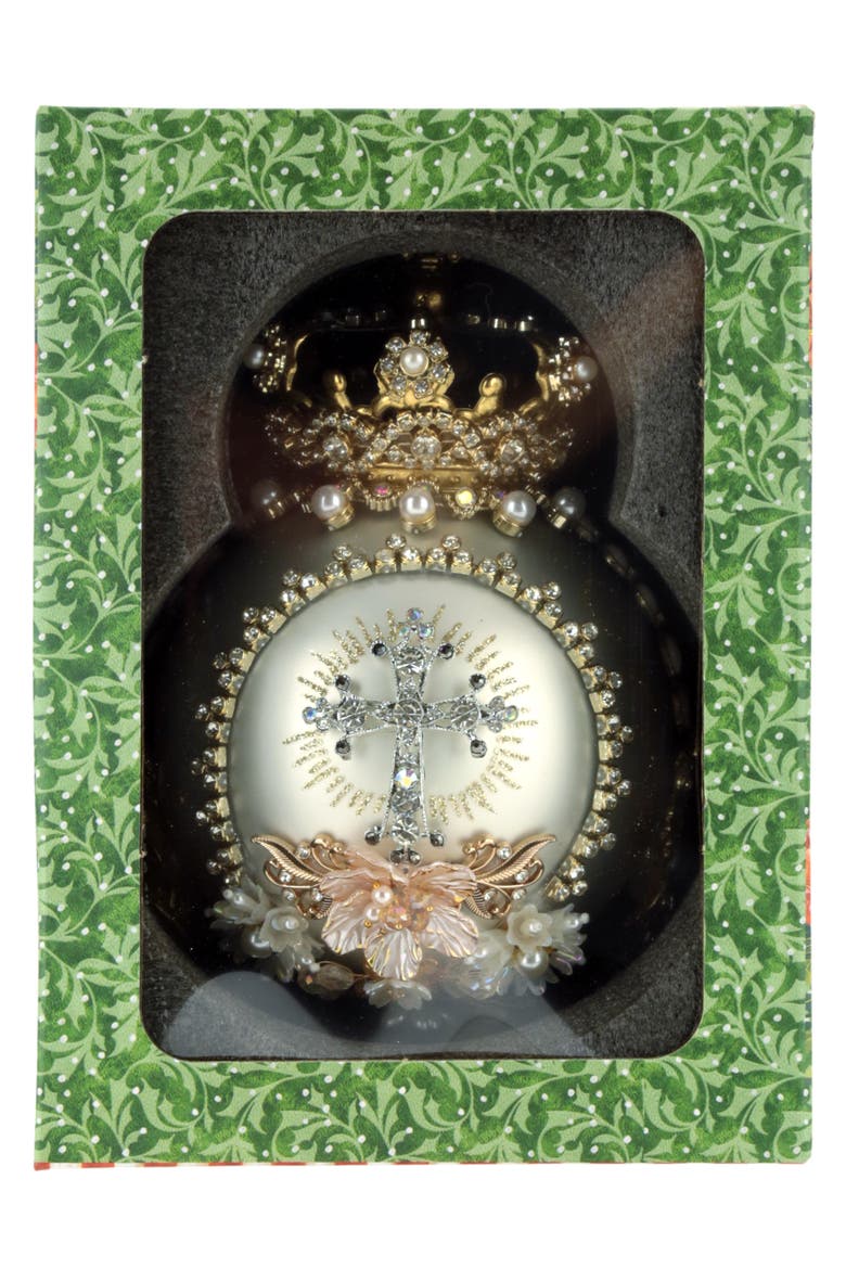 Crown Jewels Ornament, White, Alternate, color, Pearl White