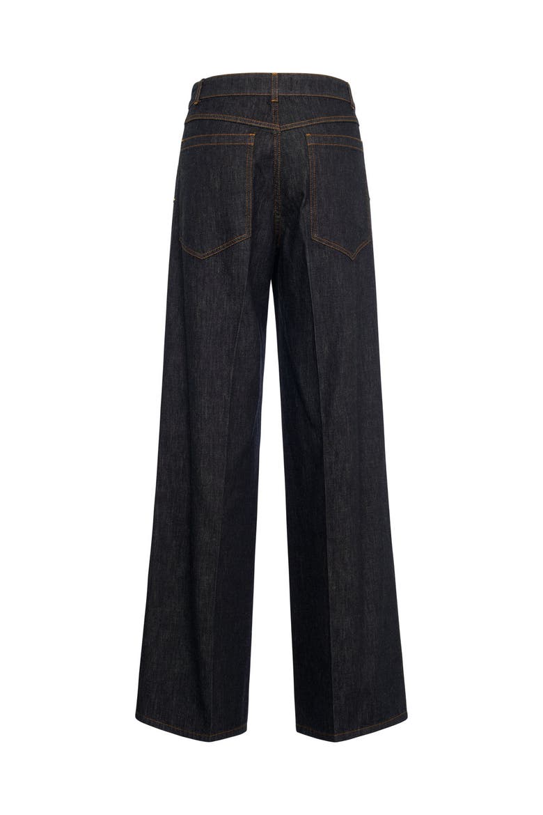 Wide Leg Embroiderd Jeans, Alternate, color, Black