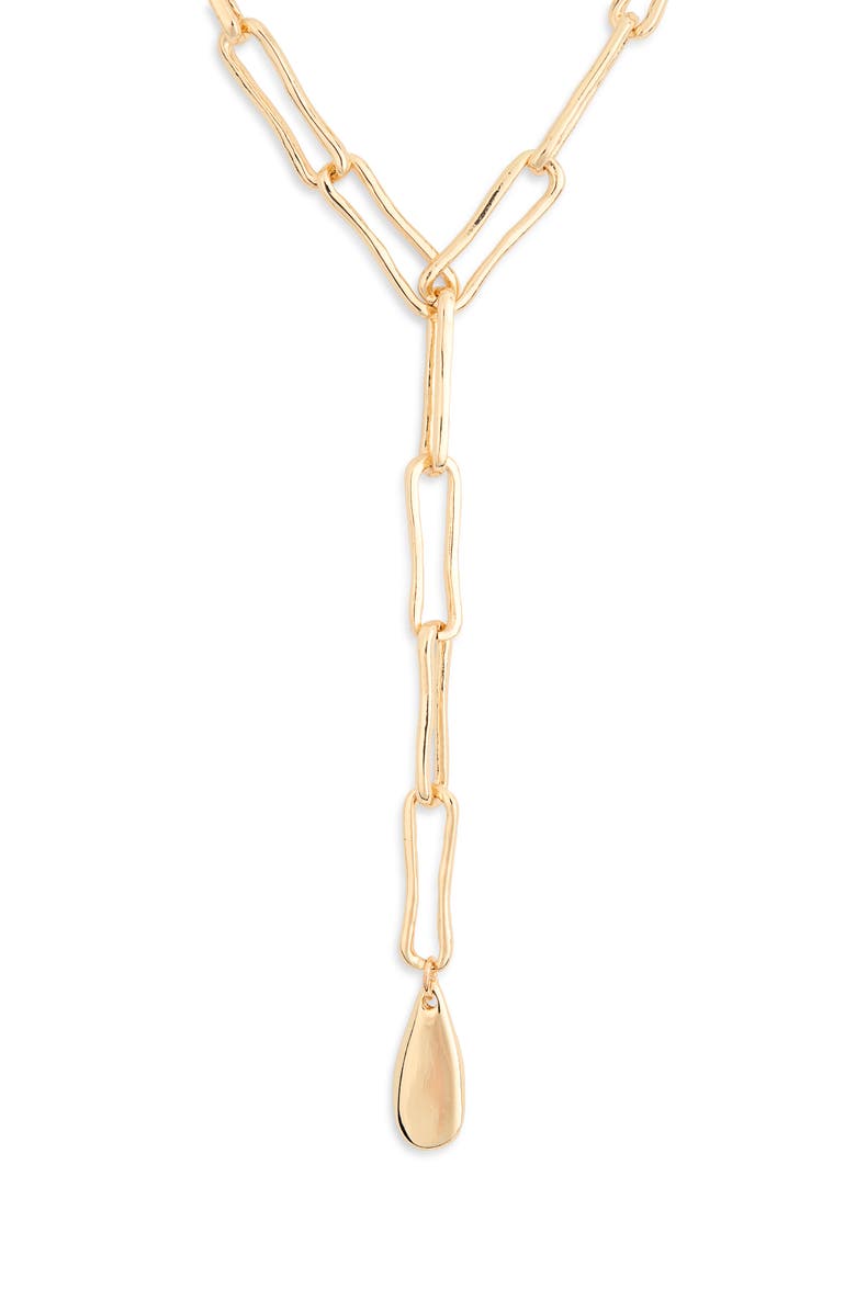 NORDSTROM RACK Paperclip Y-Drop Necklace, Main, color,