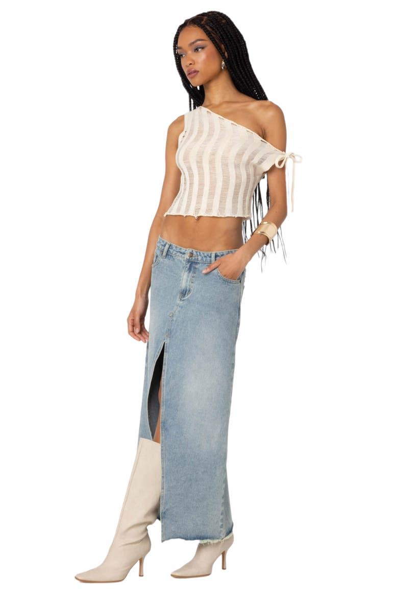 Tamra Asymmetric Ladder Stitch Top, Alternate, color, CREAM