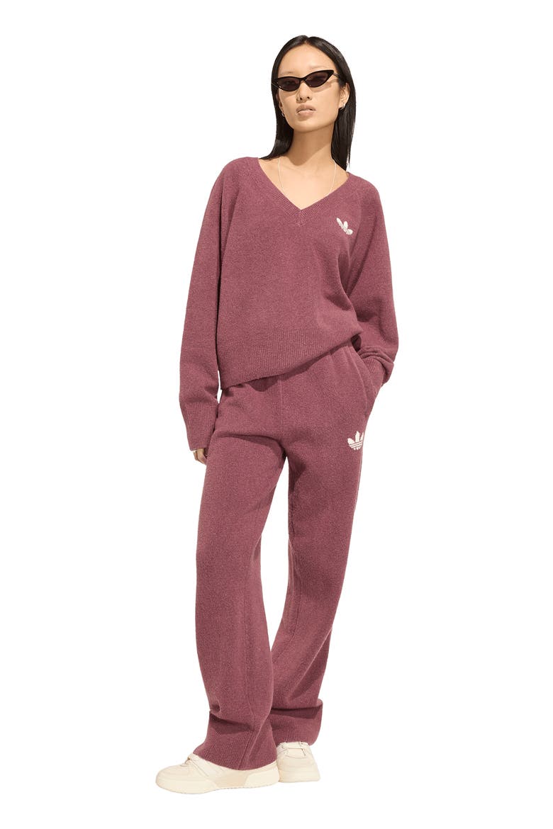 Essentials Wide Leg Knit Pants, Alternate, color, QUIET CRIMSON
