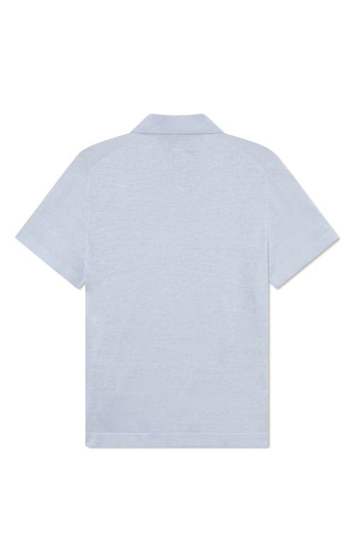Les Deux Emmanuel Linen & Cotton Polo Sweater In Xenon Blue