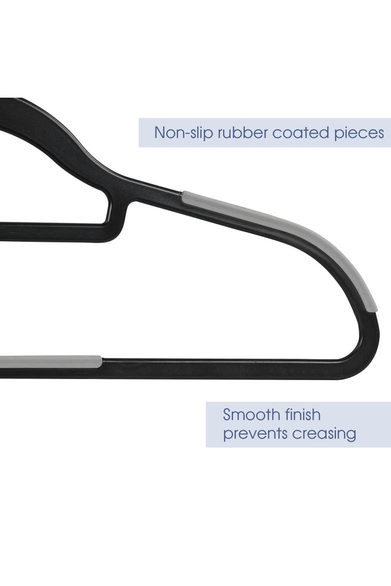 50 Piece Plastic Non Slip Hanger, Alternate, color, Black