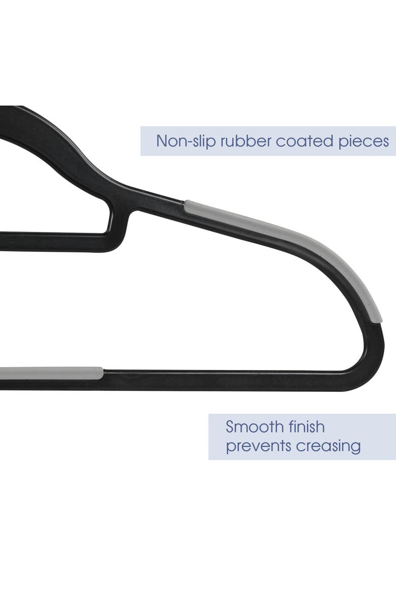 Elama Home 50 Piece Plastic Non Slip Hanger, Alternate, color, Black