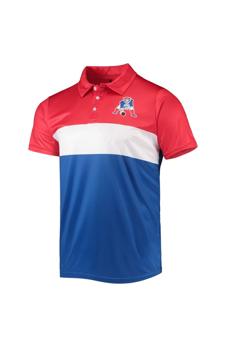 FOCO Men's FOCO Red/Royal New England Patriots Retro Colorblock Polo, Alternate, color, 