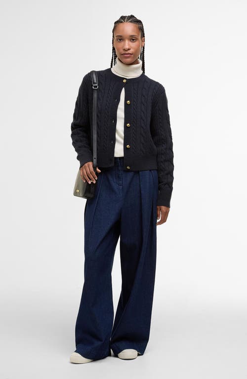 Barbour Elina Knitted Cardigan In Blue