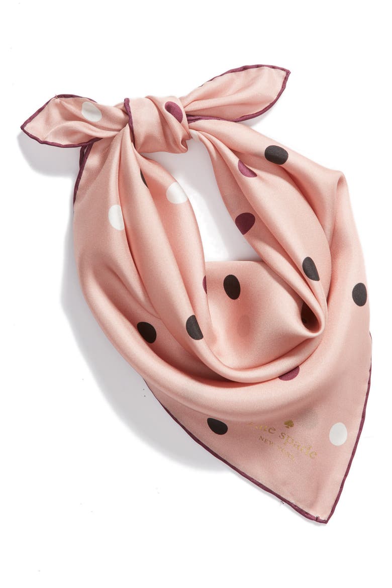 bakery dot silk bandana, Alternate, color, CONCH SHELL