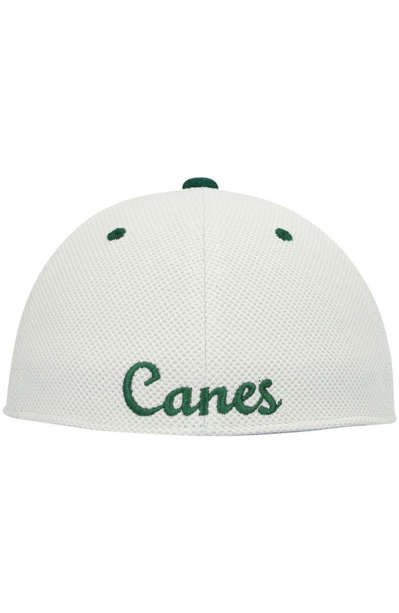 adidas Men's adidas Cream Miami Hurricanes On-Field Baseball Fitted Hat, Alternate, color, 