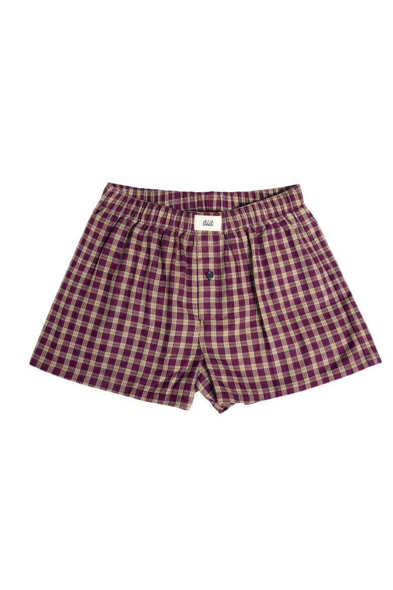 Limited Edition Flannel Boxers, Main, color, Burgundy Plaid