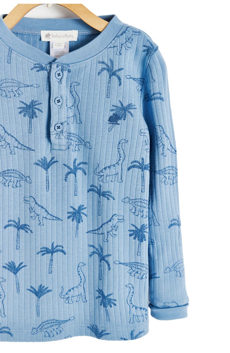 Babycottons Premium Cotton Roar Snug Fit Long Pajama Set for Toddler, Alternate, color, Blue