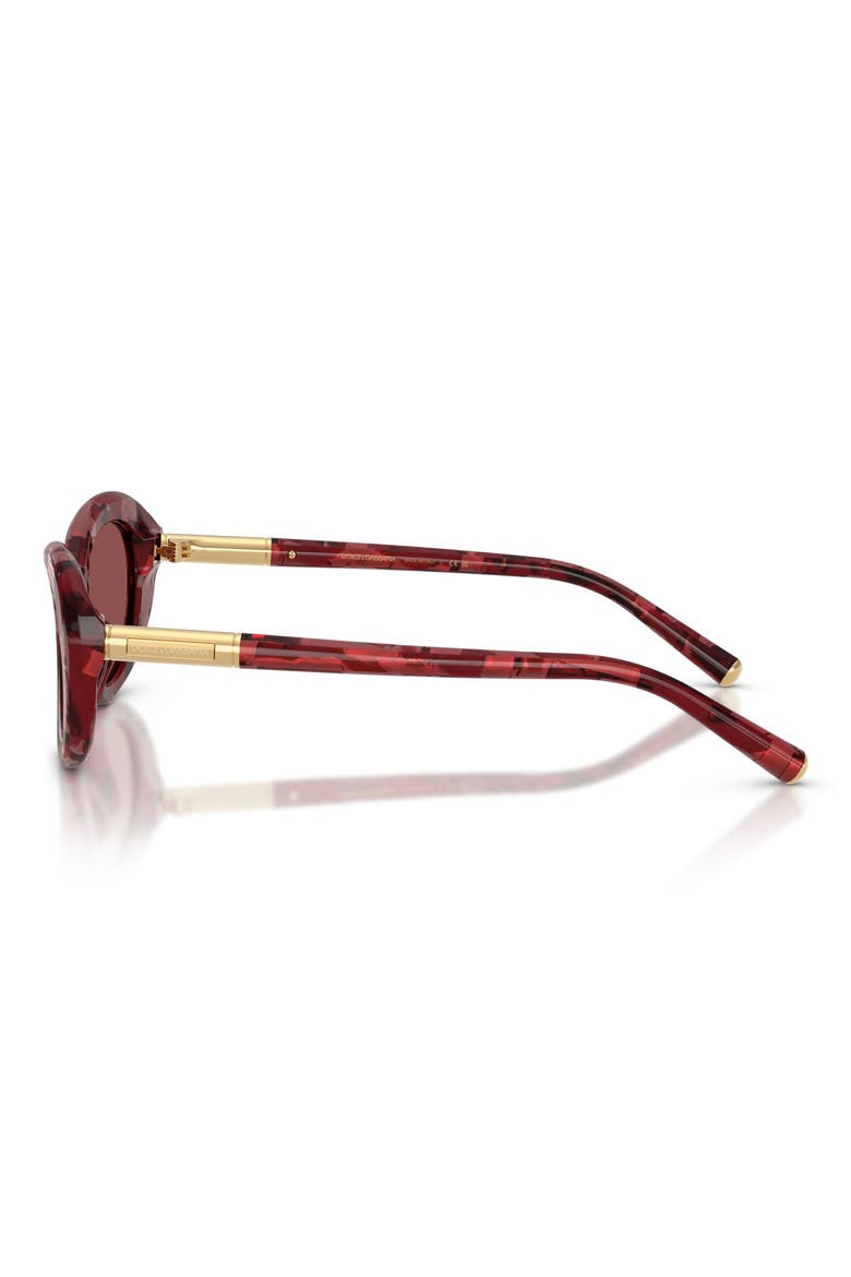 54mm Oval Sunglasses, Alternate, color, PEARL HAVANA RED / DARK VIOLET