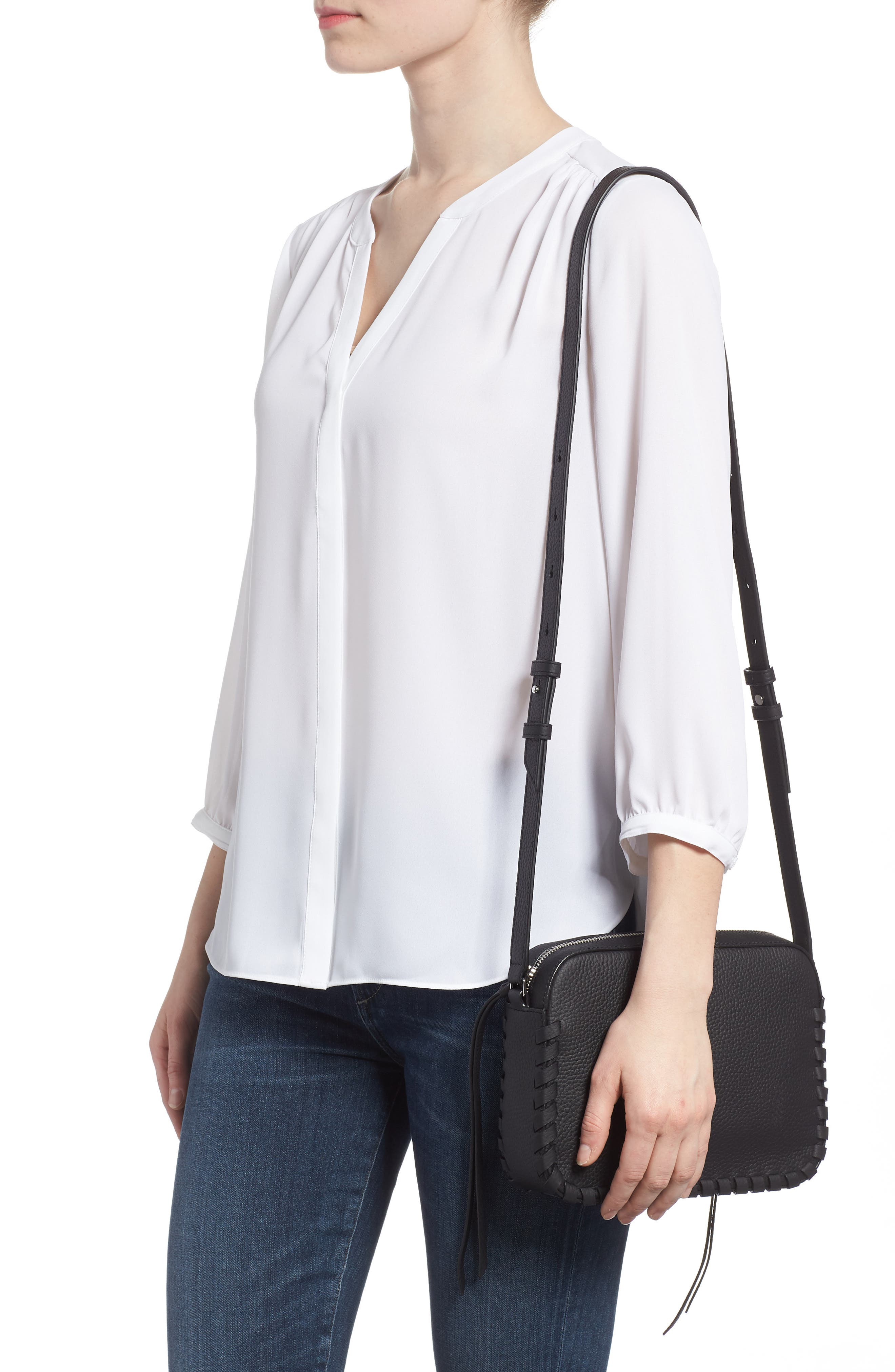 AllSaints Kepi Mini Leather Crossbody Bag, Alternate, color, 