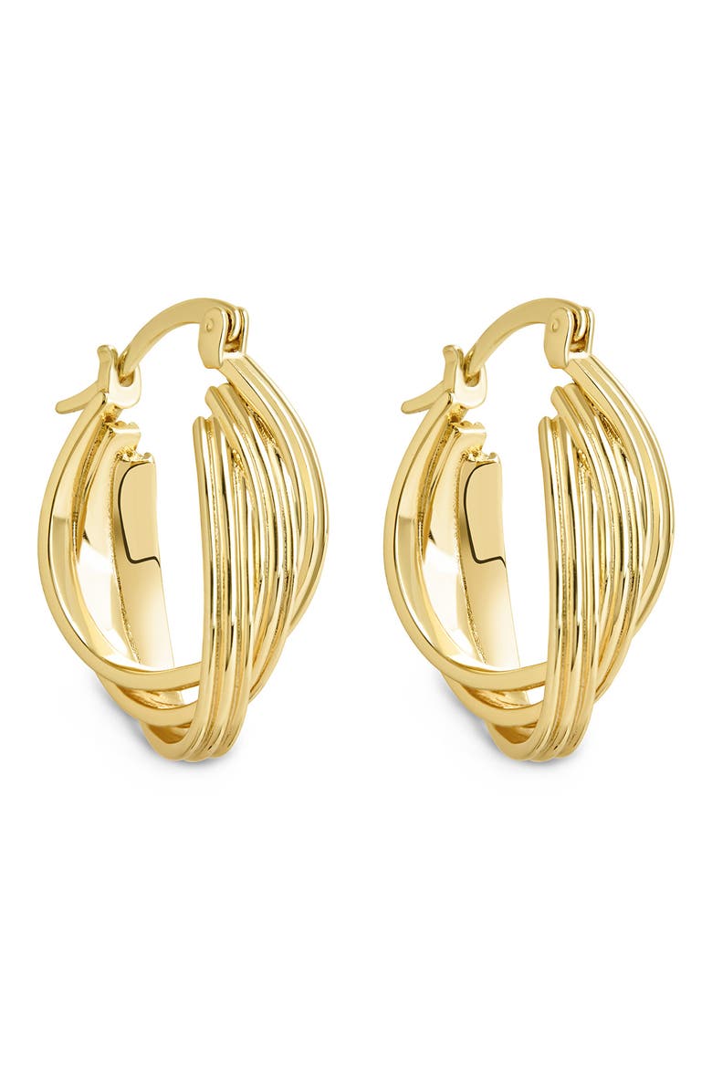Emery Triple Row Layered Hoop Earrings, Main, color, GOLD