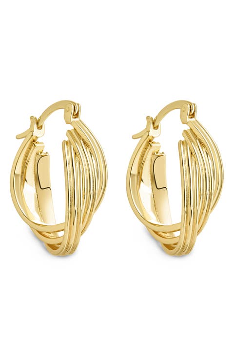 Emery Triple Row Layered Hoop Earrings