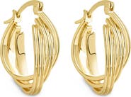 Sterling Forever Emery Triple Row Layered Hoop Earrings