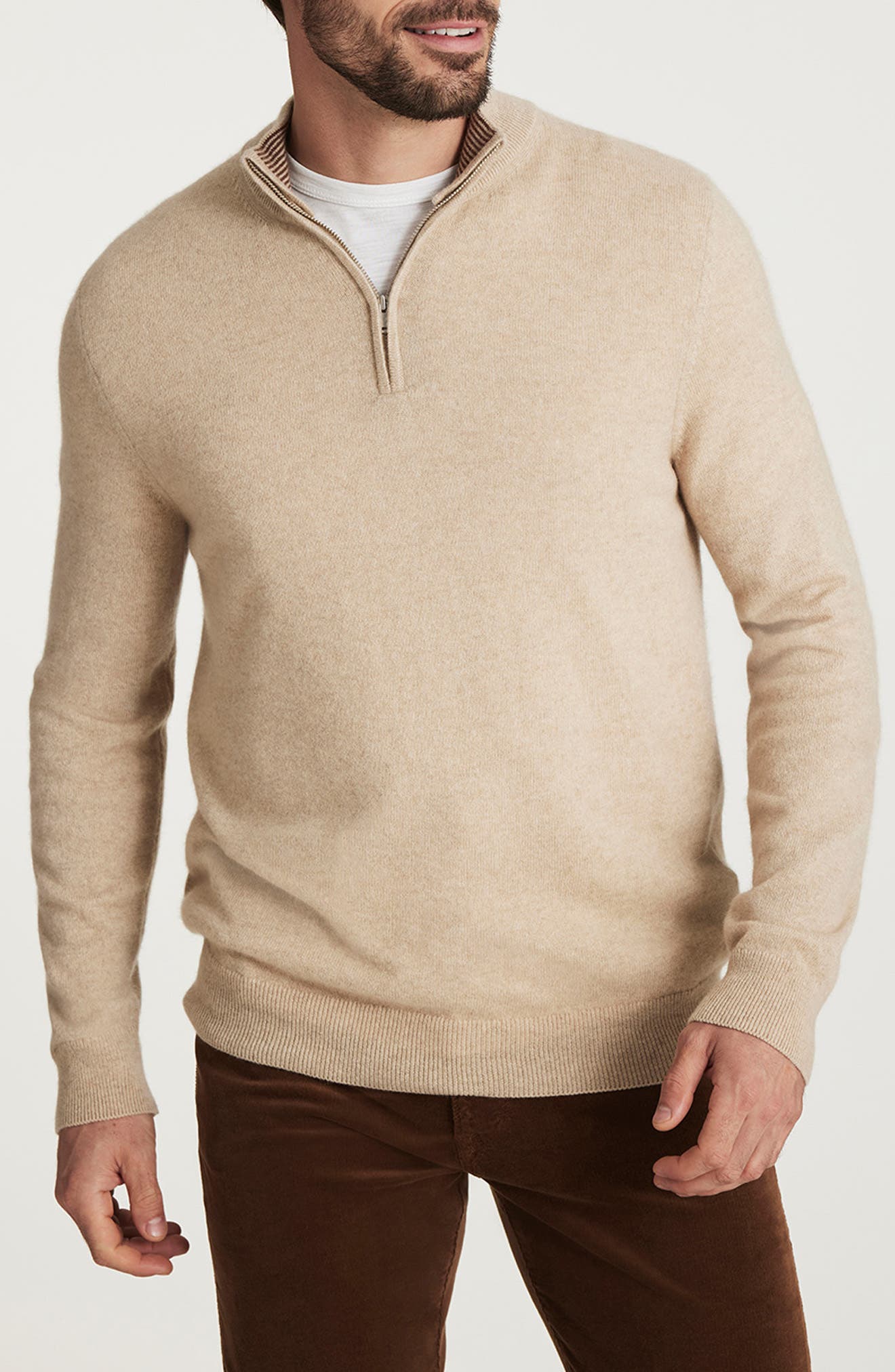 Cashmere, Silk & Wool Quarter Zip Sweater