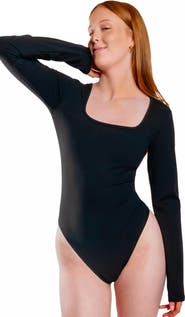 Cheeky Cherry Leakproof Long Sleeve Thong Bodysuit Liner