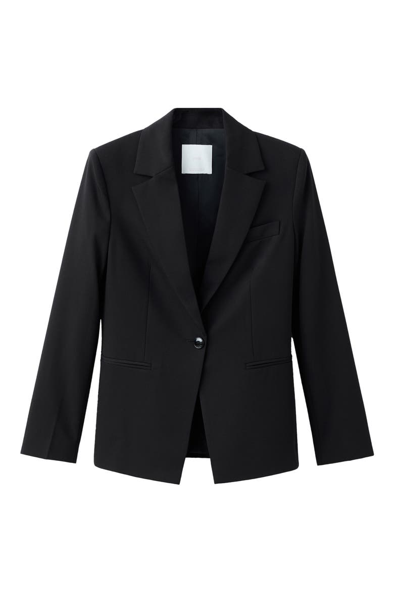 Notch Collar Blazer, Alternate, color, BLACK