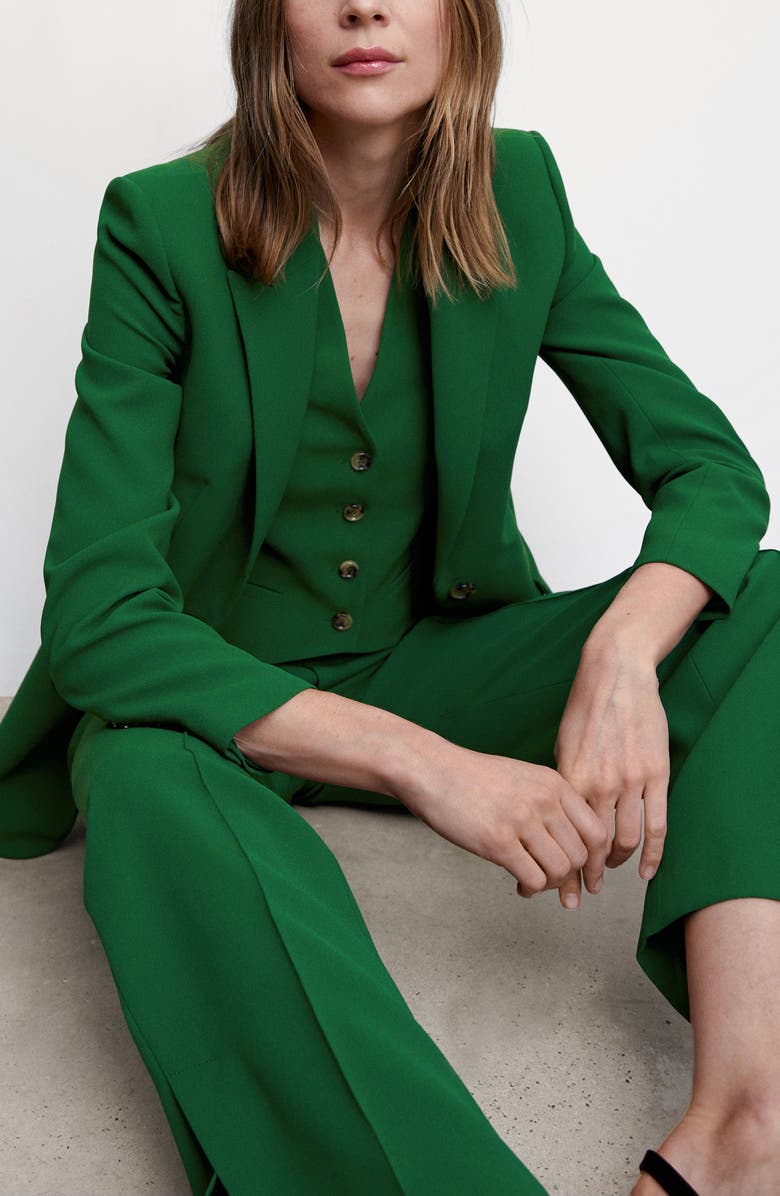 MANGO V-Neck Waistcoat, Alternate, color, Green