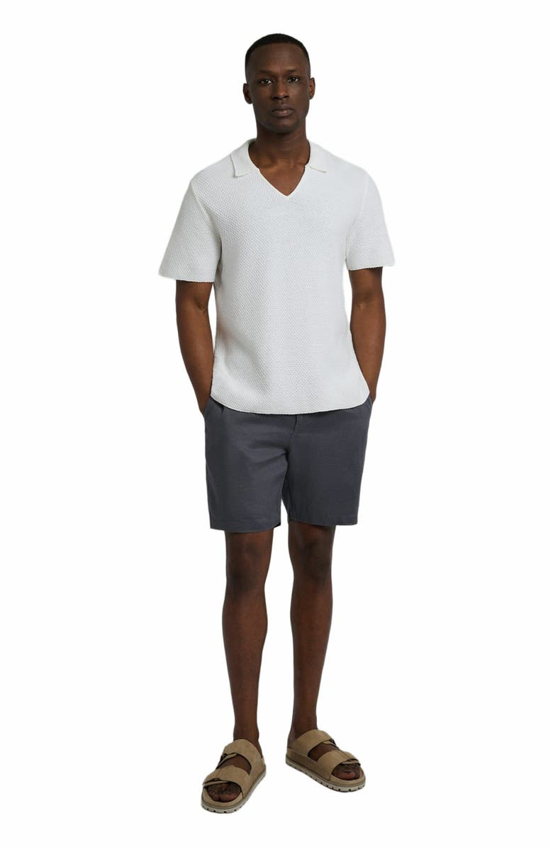 Onia Cotton Crochet Johnny Collar Polo, Main, color, White