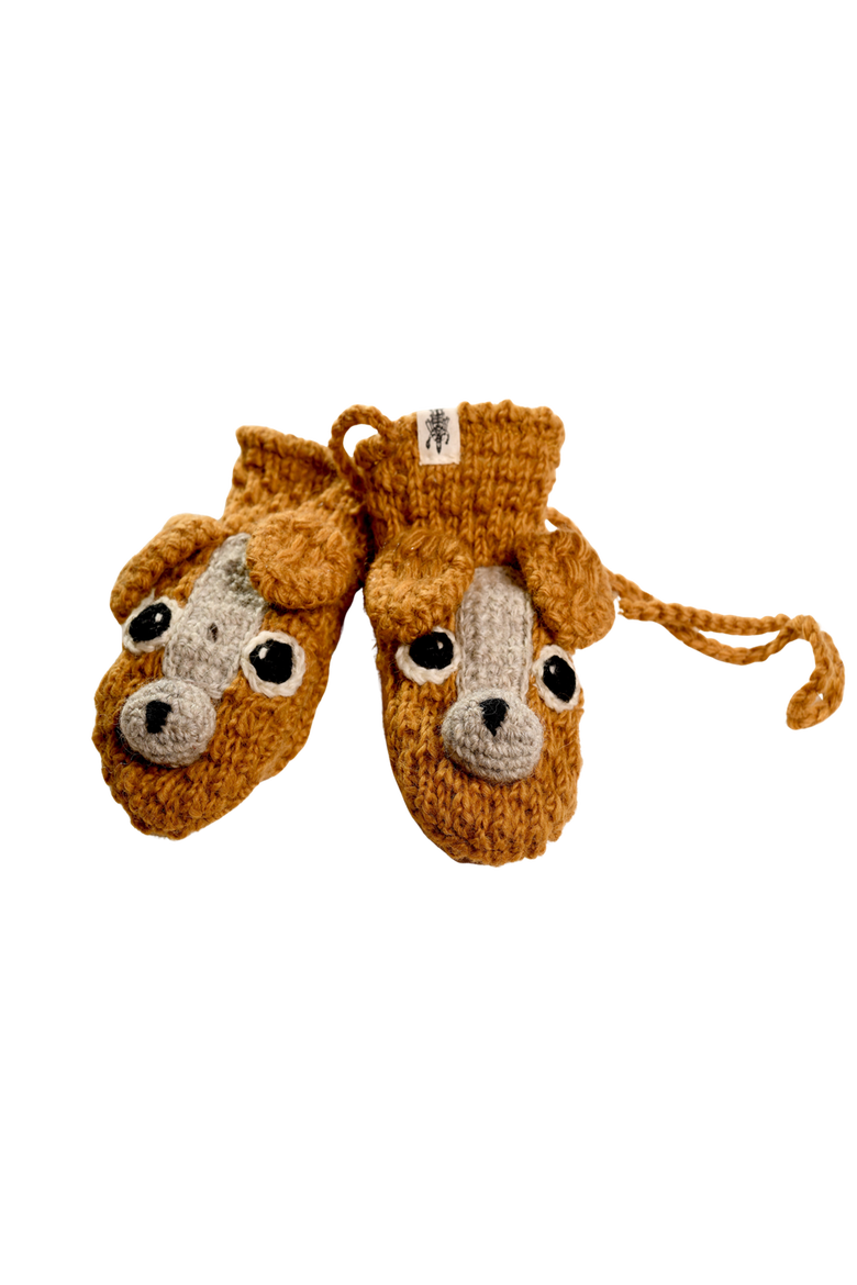 Crochet Lucy Puppy Mittens, Alternate, color, White combo