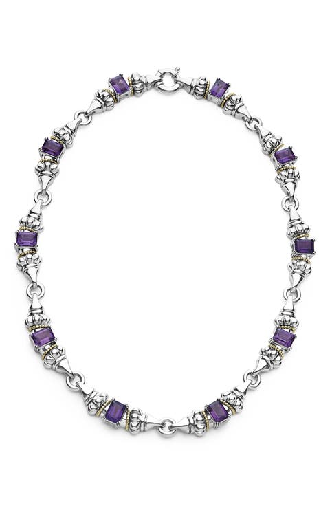 Glacier Amethyst Link Necklace