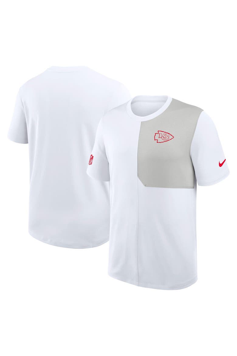 Men's Nike White Kansas City Chiefs Sideline UV Performance Coach Shirt, Alternate, color, White