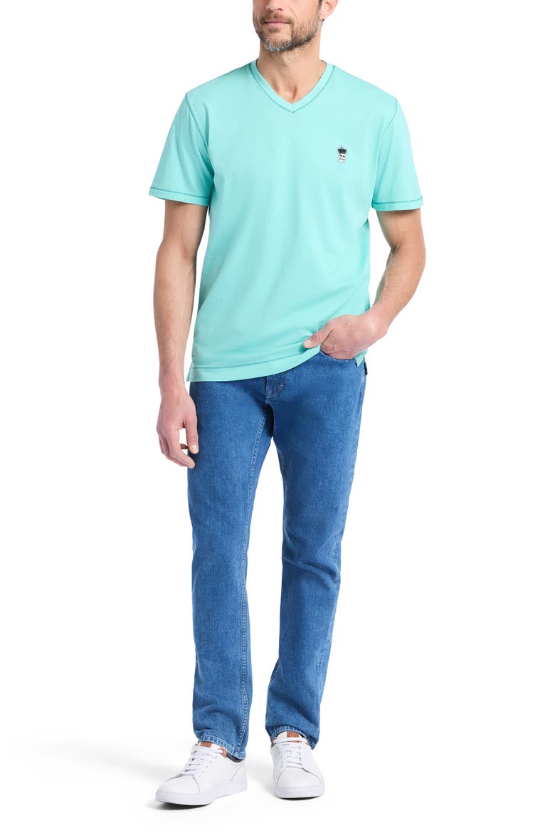 Damien V-Neck Knit T-Shirt, Alternate, color, SEAFOAM
