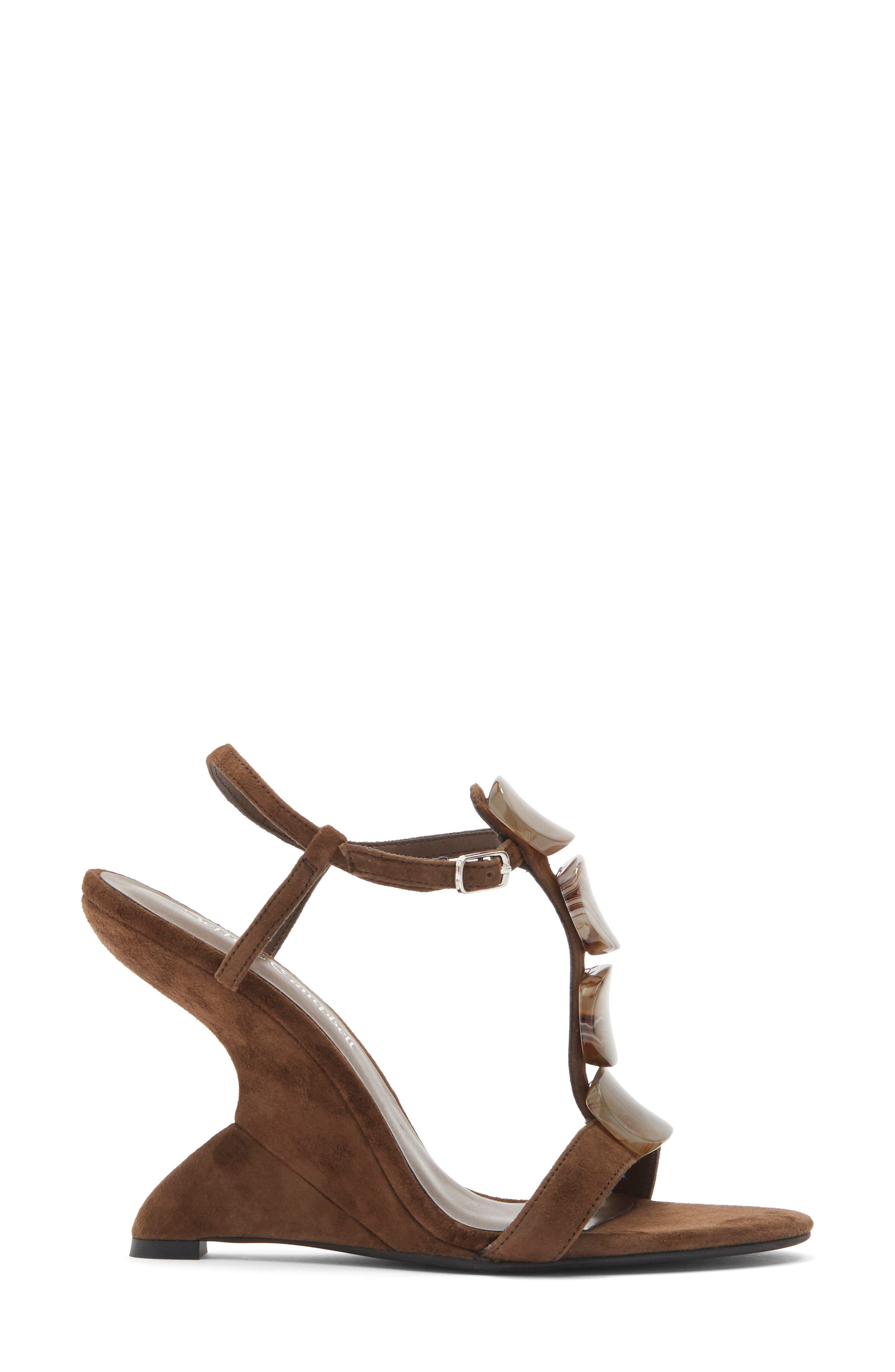 Jeffrey Campbell Palma T-Strap Wedge Sandal, Alternate, color, Brown Combo