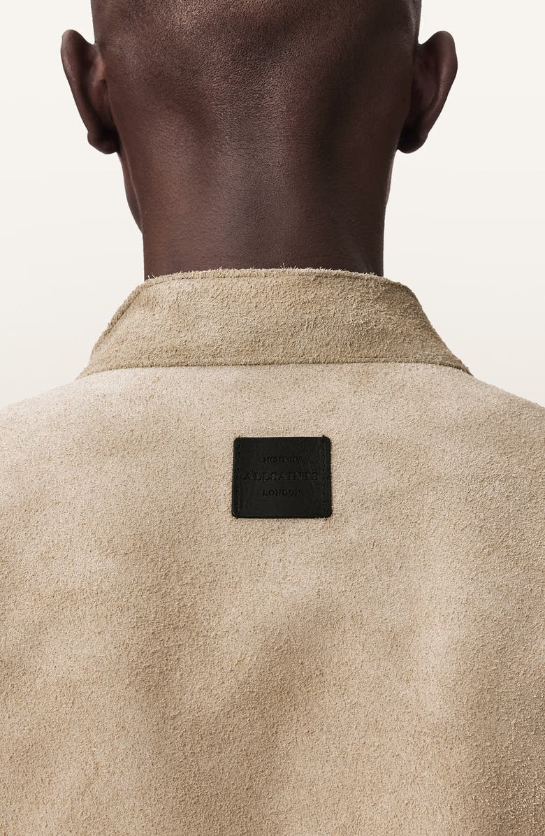 AllSaints Felix Suede Racer Jacket, Alternate, color, Dune Brown